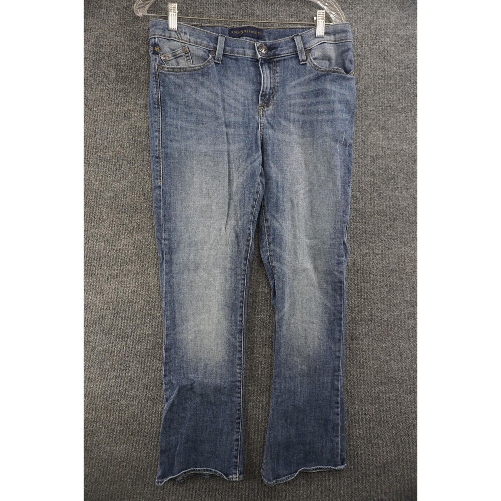 Rock & Republic Kasandra Jeans Womens 12M Medium Wash Distressed